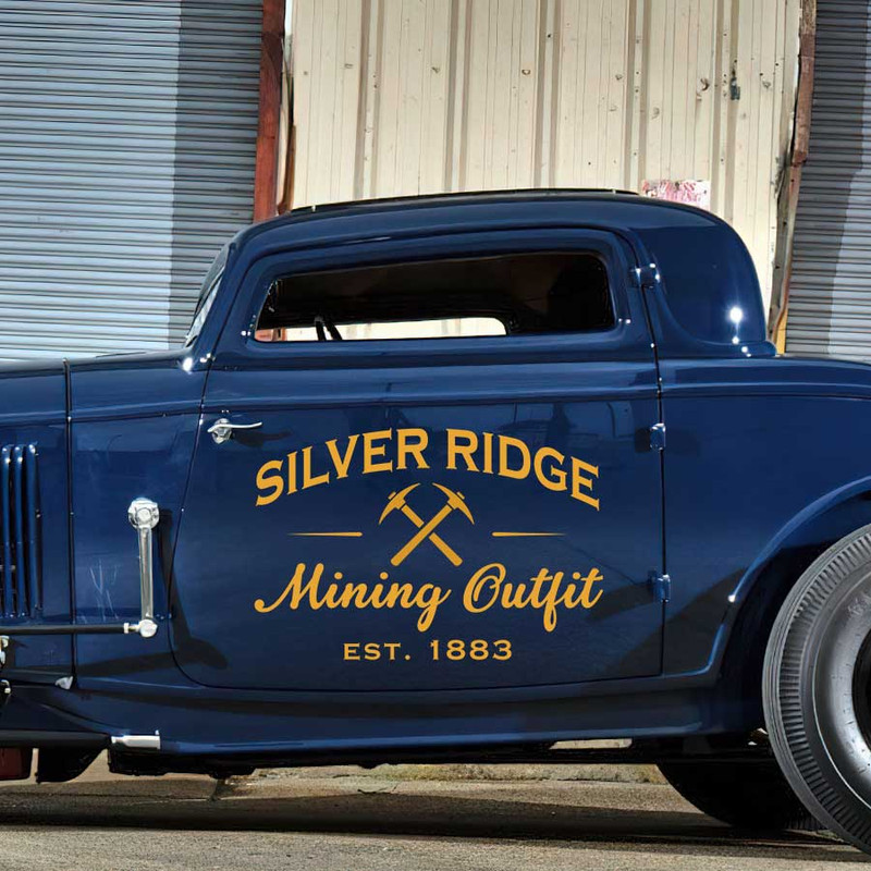 personalized mining company door sign shop truck sign hot rod car lettering vintage truck lettering sticker 13304 - Image 3