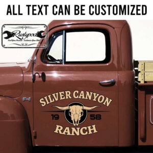 personalized long horn farm lettering ranch sign texas truck lettering sticker 13311