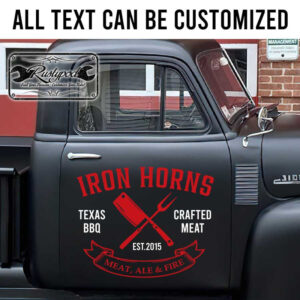 personalized bbq texas lettering farm sign sticker 13312