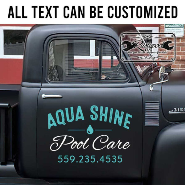 personalized pool car lettering sign company door sign vehicle lettering sticker 13316