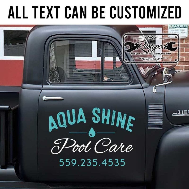 personalized pool car lettering sign company door sign vehicle lettering sticker 13316