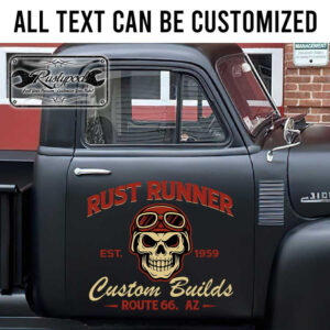 personalized custom builds garage sign skull lettering kustom kulture performance garage sign sticker 13321