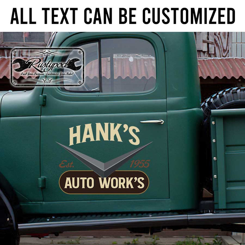 personalized hot rod garage lettering shop truck door art truck graphics speed shop sign sticker 13332 - Image 2