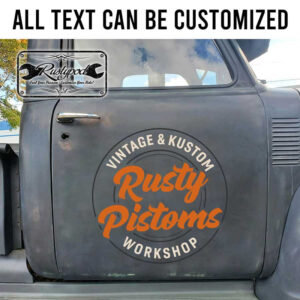 personalized hot rod garage lettering speed shop sign workshop sign writing vintage and kustom sticker 13335