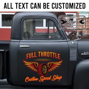 personalized wing wheels motorcycle gas tank decal motorcross kustom kulture sticker 13343