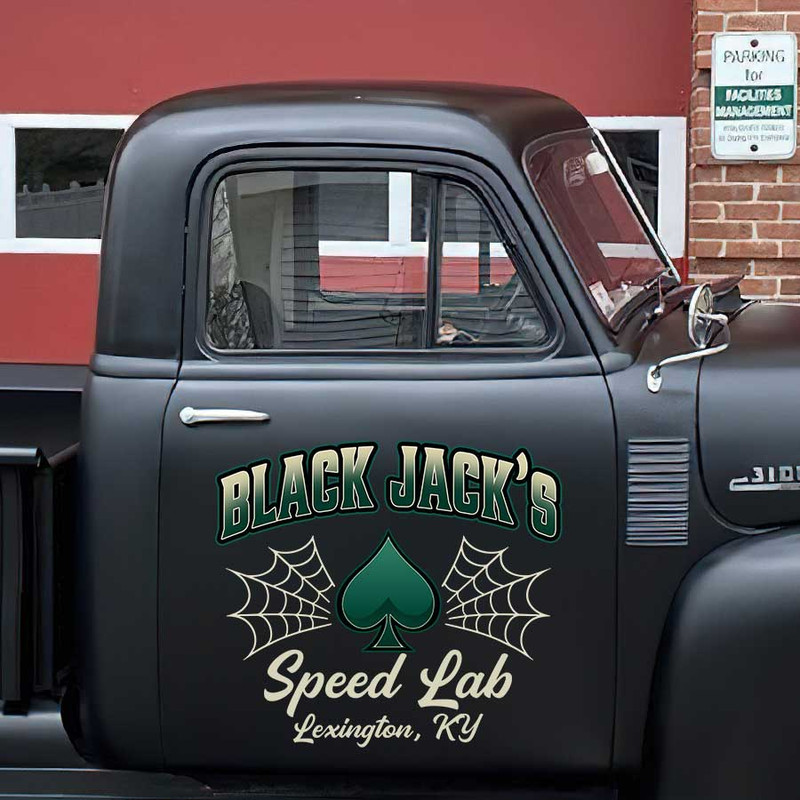personalized ace and pinstriping lettering hot rod garage sign rat rod door art sticker 13348 - Image 3