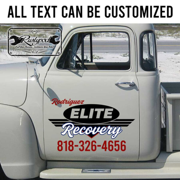 personalized recovery service garage lettering door sign company lettering towing truck company sign sticker 13351