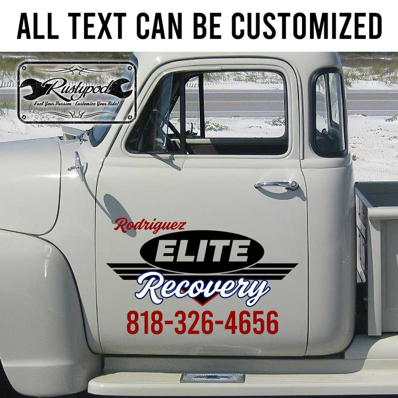 personalized recovery service garage lettering door sign company lettering towing truck company sign sticker 13351