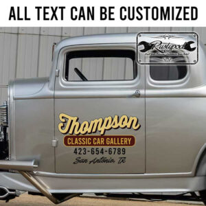 personalized hot rod lettering door sign rat rod door art farm truck door sign kustom kulture sticker 13352