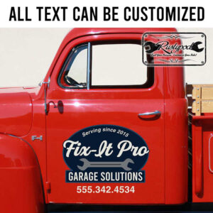 personalized fix it shop wrench lettering door sign vehicle lettering company door sign sticker 13364