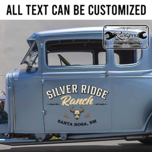 personalized farm lettering door sign ranch lettering cow skull lettering sticker 13366