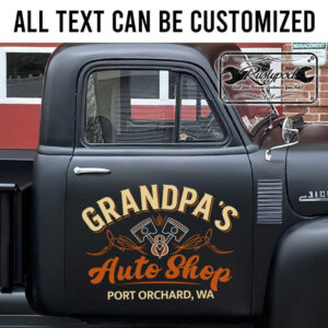 personalized pinstripping v8 lettering auto shop door sign hot rod sign sticker 13367