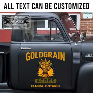 personalized gold grain acres door sign farm sign ranch sign sticker 13385