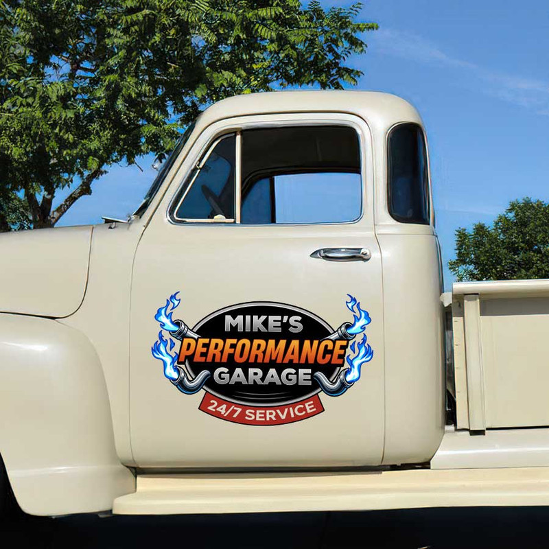 personalized exhaust pipe garage sign hot rod lettering racing car sign sticker 13394 - Image 3