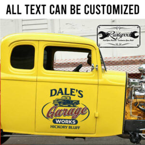 personalized shop truck door art garage work lettering kustom kulture sticker 13395