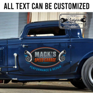 personalized turbo lettering speed garage sign performance and repair sticker 13396