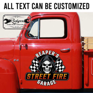 personalized reaper chered flag street fire sticker 13403