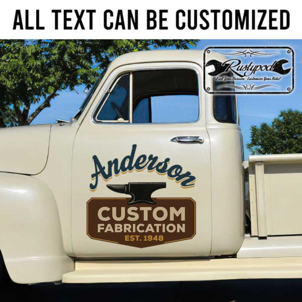 personalized custom fabrication lettering blacksmith ironwork company sign sticker 13406 - Image 2