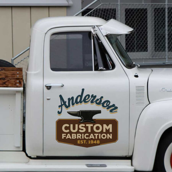 personalized custom fabrication lettering blacksmith ironwork company sign sticker 13406 - Image 3