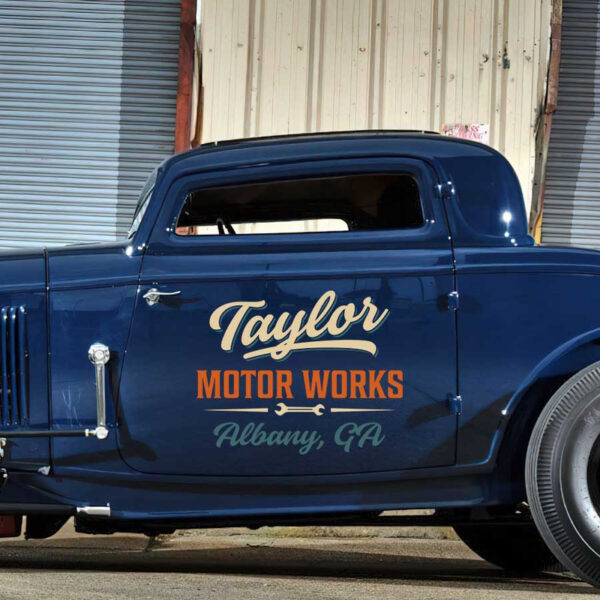 personalized motor work lettering sign vehicle lettering old school lettering sticker 13408 - Image 3
