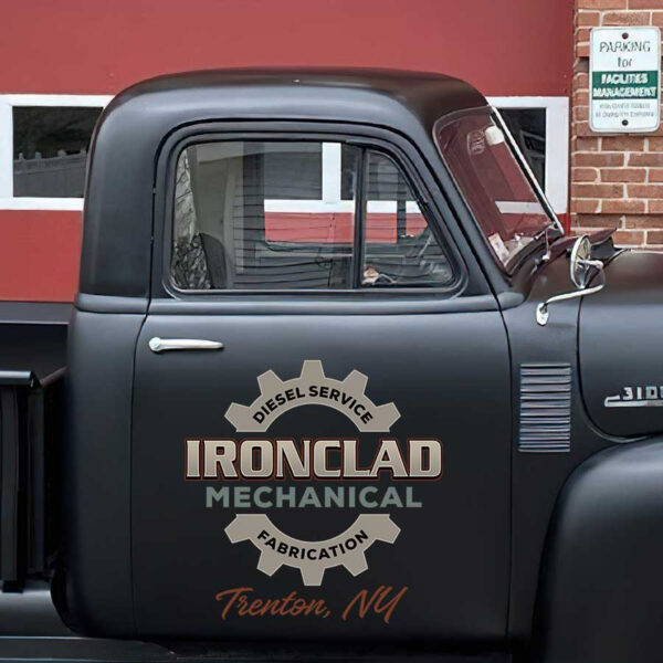 personalized gear head door sign mechanical lettering sign old school lettering fabrication lettering sticker 13409 - Image 3