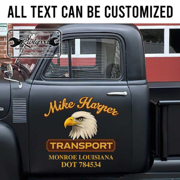 personalized us eagle truck graphics lettering us dot lettering company door sign sticker 13411