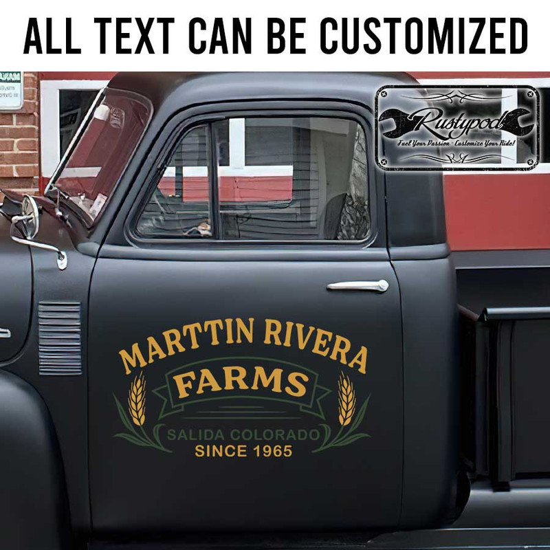 personalized farm lettering ranch door sign agriculture lettering tractor lettering sticker 13417