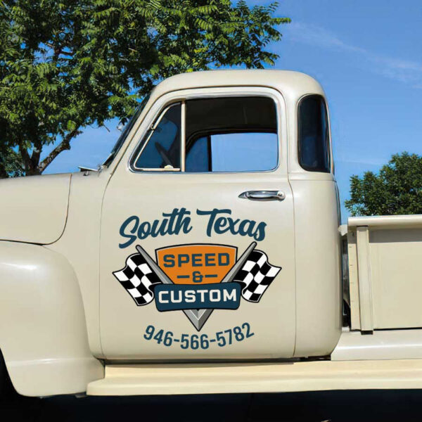 personalized hot rod lettering speed and custom rat rod sign checkered flag lettering v8 engine lettering sticker 13420 - Image 3