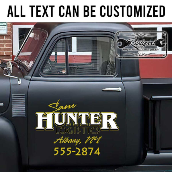 personalized logistic company lettering sign sign truck graphix trucking lettering sticker 13424 - Image 2