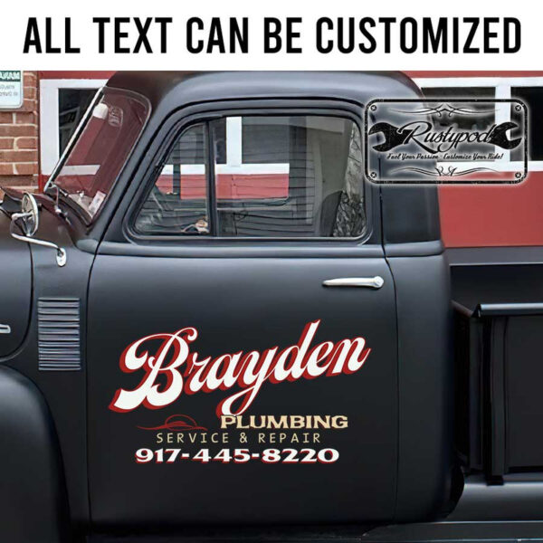 personalized plumbing compny sign electric company sign vehicle lettering sticker 13425