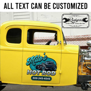personalized hot rod lettering garage door sign garage lettering rat rod door art sticker 13426
