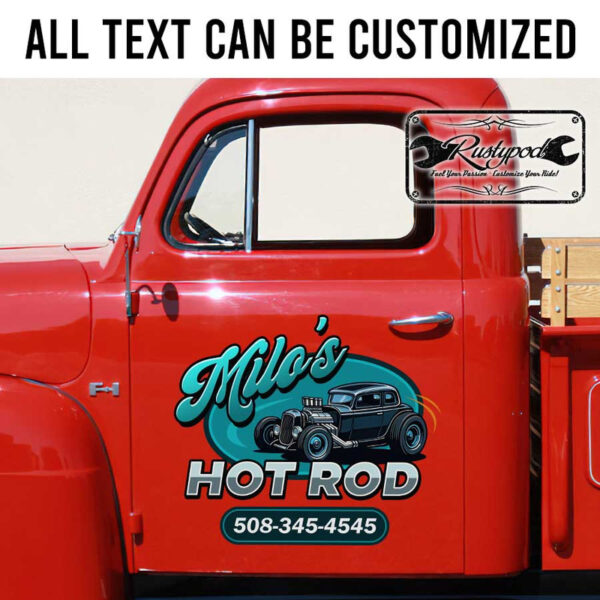 personalized hot rod lettering garage door sign garage lettering rat rod door art sticker 13426 - Image 2