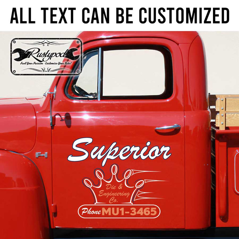 personalized fabrication garage lettering pinstriping crown sticker 13428 - Image 2