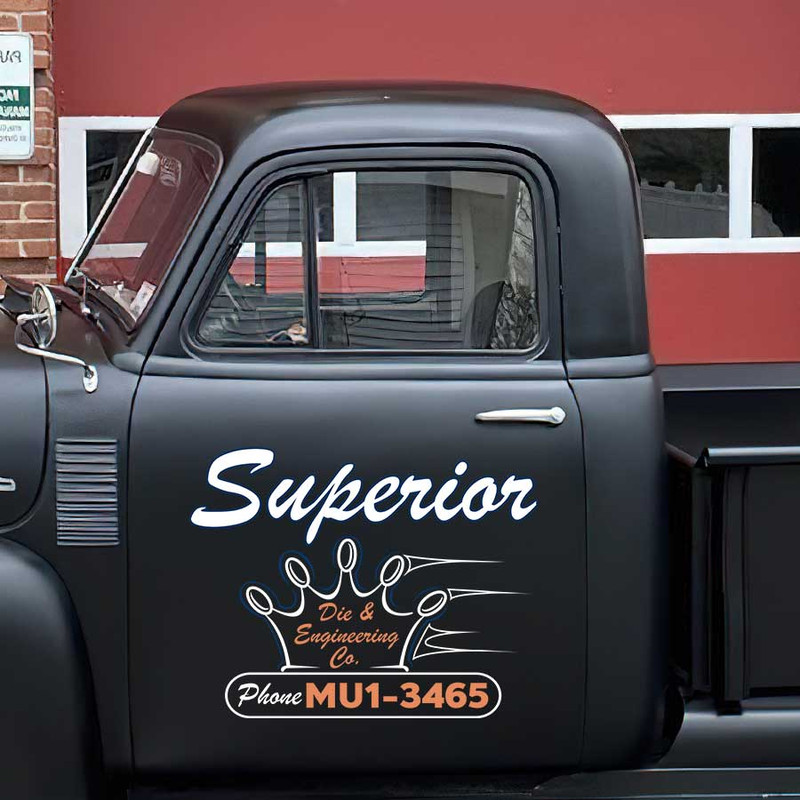 personalized fabrication garage lettering pinstriping crown sticker 13428 - Image 3