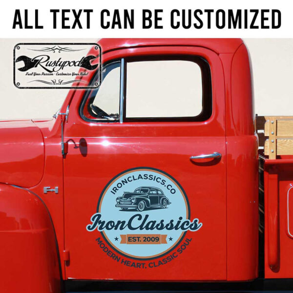 personalized classic garage sign hot rod garage old school lettering decal sticker 13433 - Image 2