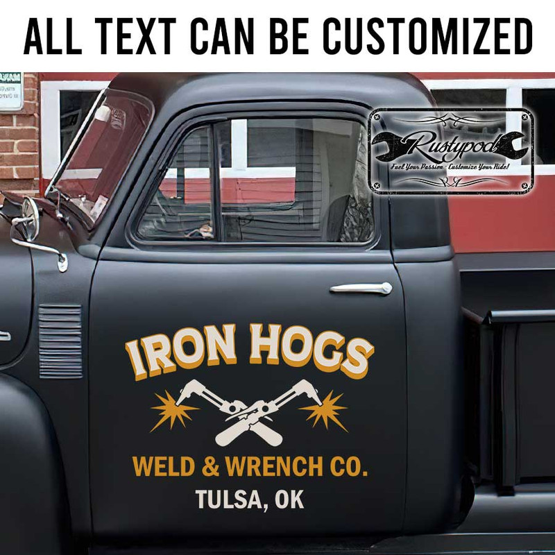 personalized welding company sign metal work door sign custom garage sign sticker 13434