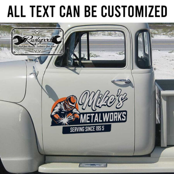 personalized welding service metal work lettering door sign sticker 13439 - Image 2