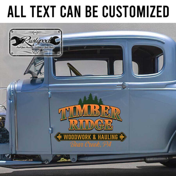 personalized timber and hauling lumberjack door sign woodworking sign sticker 13442 - Image 2