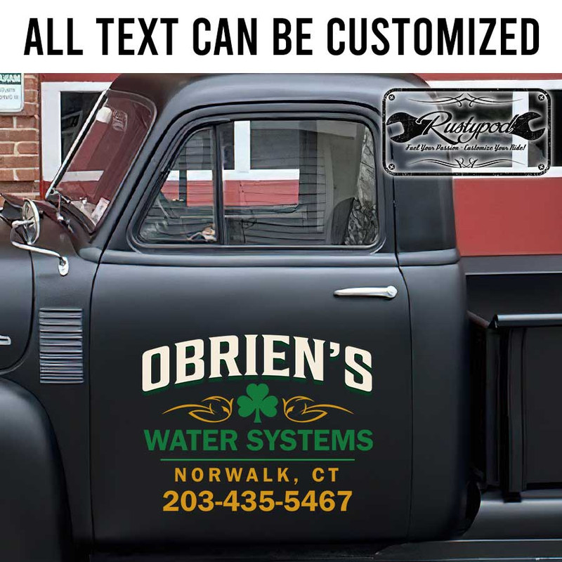 personalized shamrock lettering lucky customs garage lettering horseshoe lettering sticker 13443