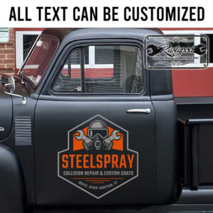 personalized collision repair and custom coats garage lettering vehicle lettering sticker 13447