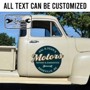 personalized repair and dianostics garage wrench lettering sign writing decal old school lettering sticker 13448
