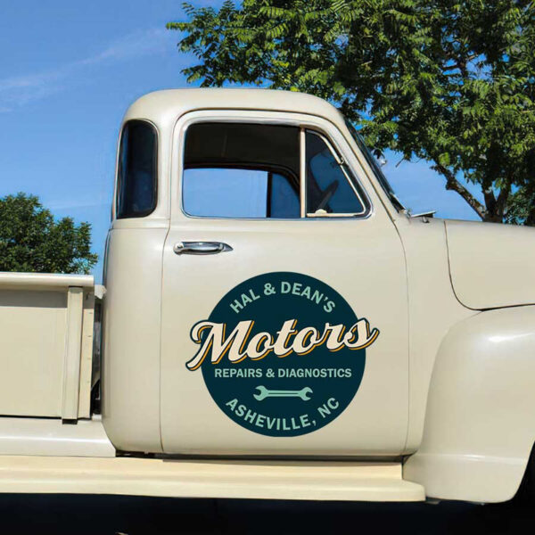 personalized repair and dianostics garage wrench lettering sign writing decal old school lettering sticker 13448 - Image 3