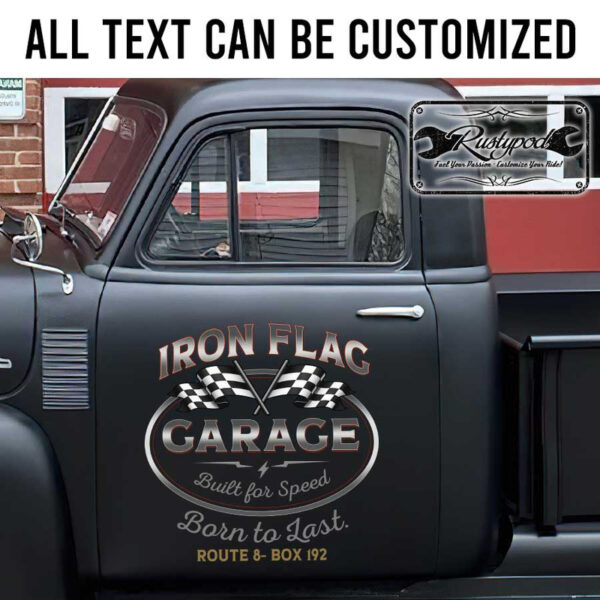 personalized checkered flag lettering racing car lettering sign build for speed born to last sticker 13449 - Image 2