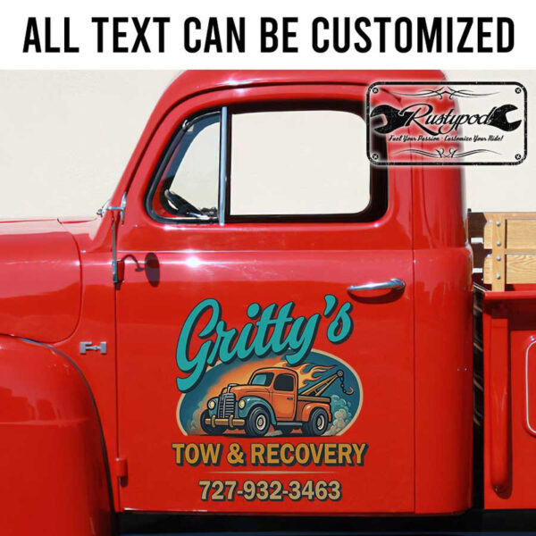 personalized towing truck lettering tow and recovery lettering sign sticker 13451