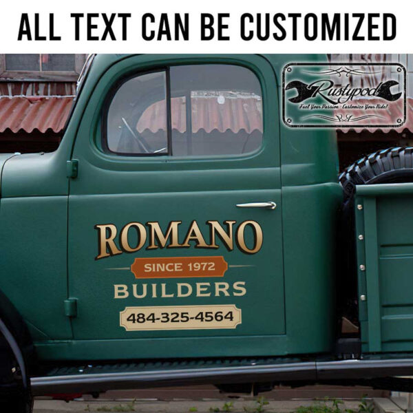 personalized builder company construction lettering sticker 13456