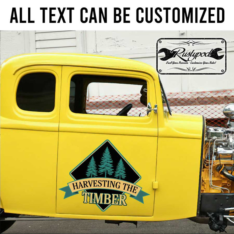 personalized timber company sign wood workking lettering sticker 13457