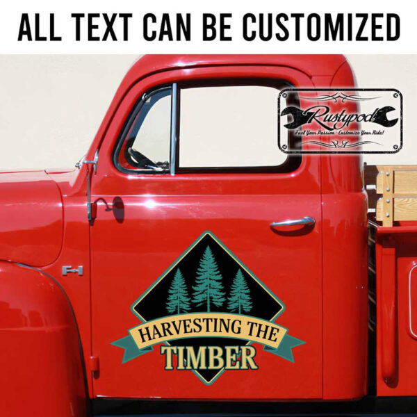 personalized timber company sign wood workking lettering sticker 13457 - Image 2