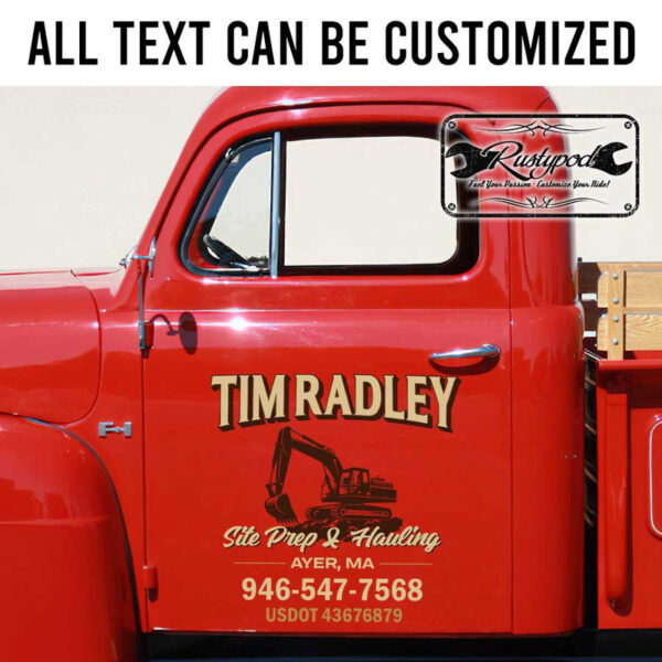personalized hauling company sign transport company lettering truck graphics sticker 13458