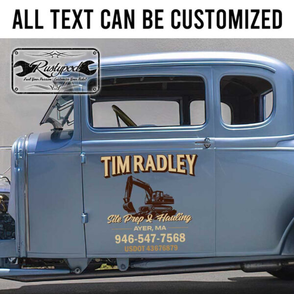 personalized hauling company sign transport company lettering truck graphics sticker 13458 - Image 2