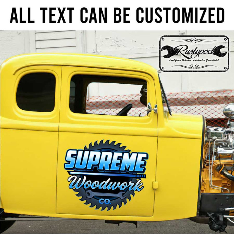 personalized woodworking timber lettering logging company sign sticker 13459